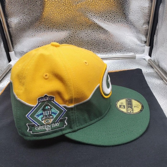 Green Bay Packers Hat Cap 59FIFTY Fitted Mens 7 1/4 Green NFL Football New Era - Picture 4 of 9